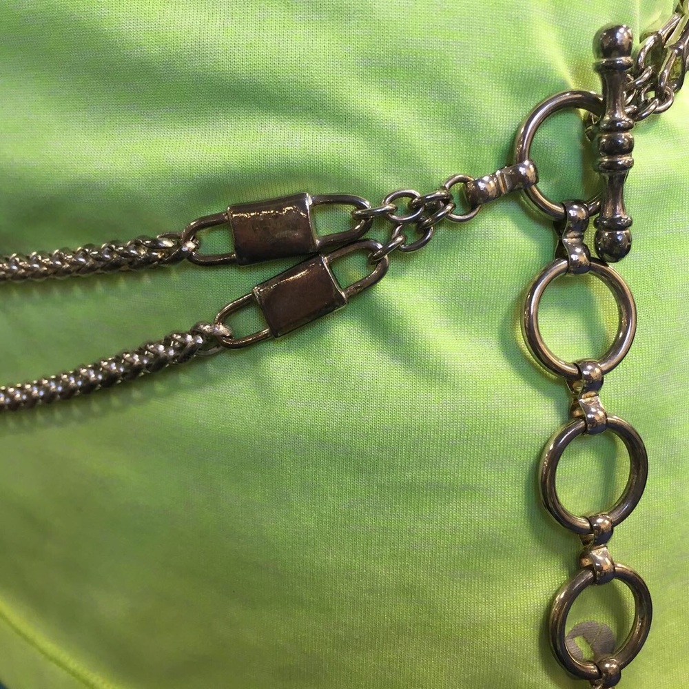Gorgeous silver toggle chain-link metal belt